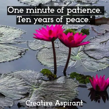 One minute of patience. Ten years of peace.