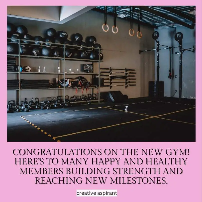 New Gym Opening Wishes