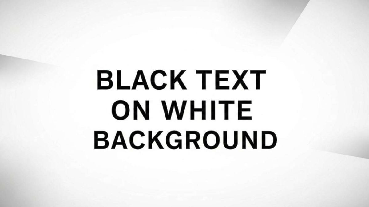 Black Text on a White Background