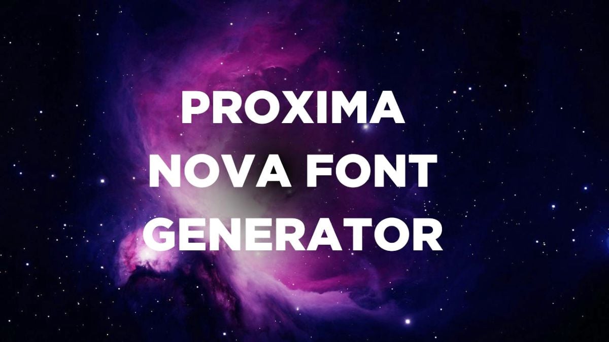 Proxima Nova Font Generator