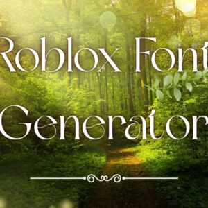 Roblox Font Generator
