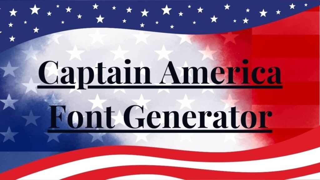 Captain America Font Generator